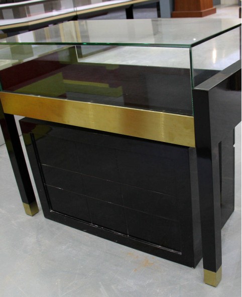 Showcase Counter Display Toko Perhiasan Hitam Kustom Untuk Dijual